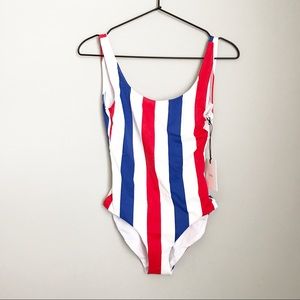 Onia Anthropologie Kelly Striped One Piece Suit